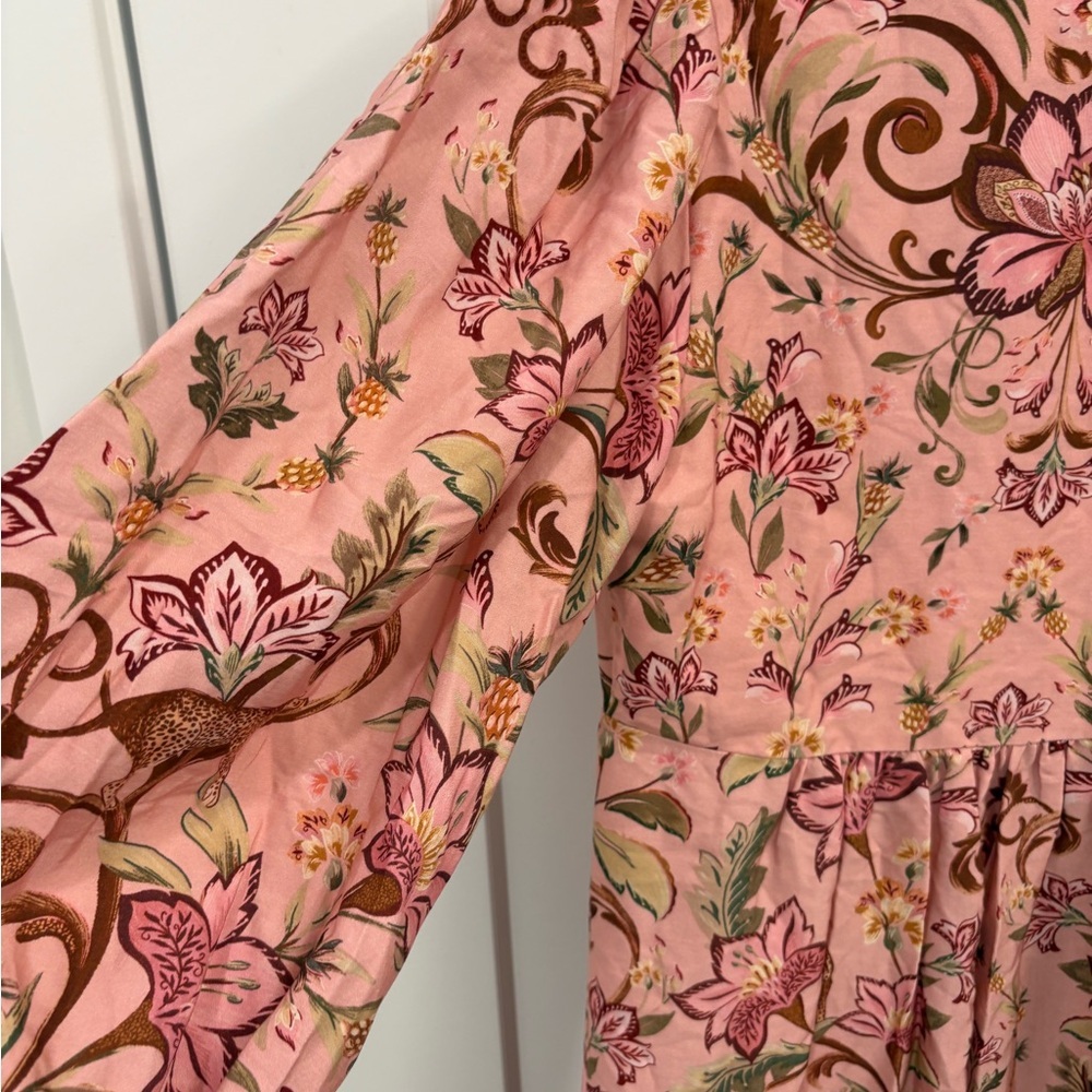 Farm Rio x Barbour Alice Floral Leopard Maxi Dress Size Medium - Picture 12 of 16